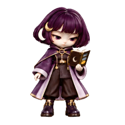 The Moonlight Archivist holding a book